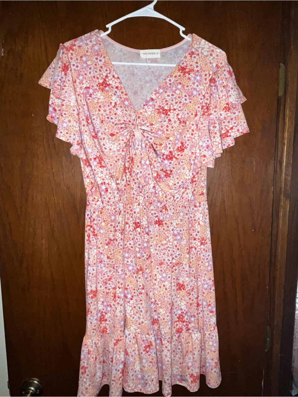 Kids Pink Floral Ruffle Dress